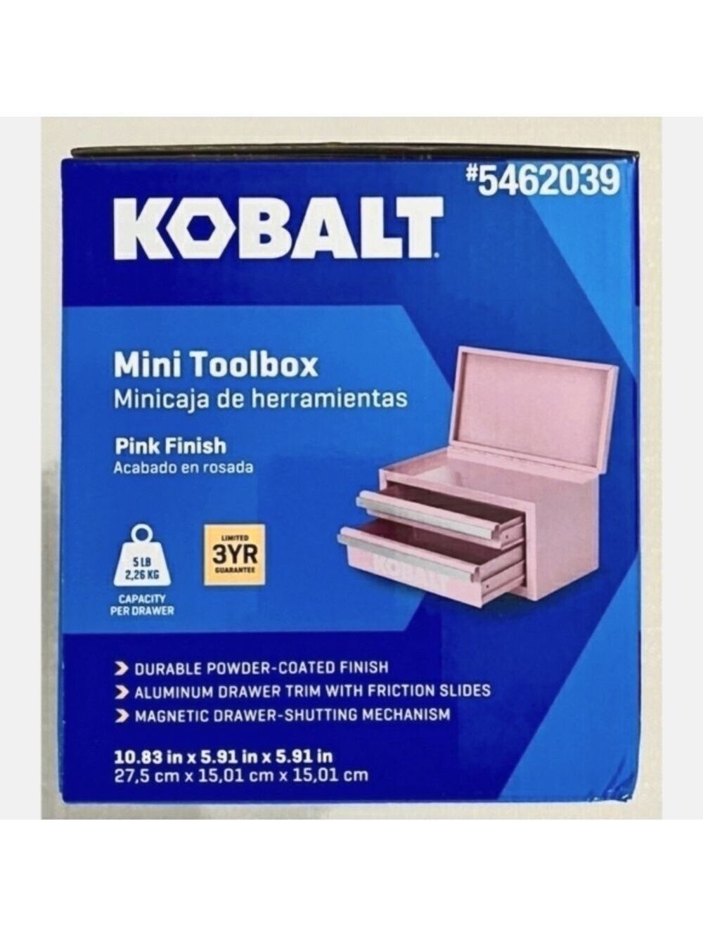 Kobalt Mini Tool Box Chest Craft Supplies Make Up Case Jewelry Box Pink - Picture 9 of 9